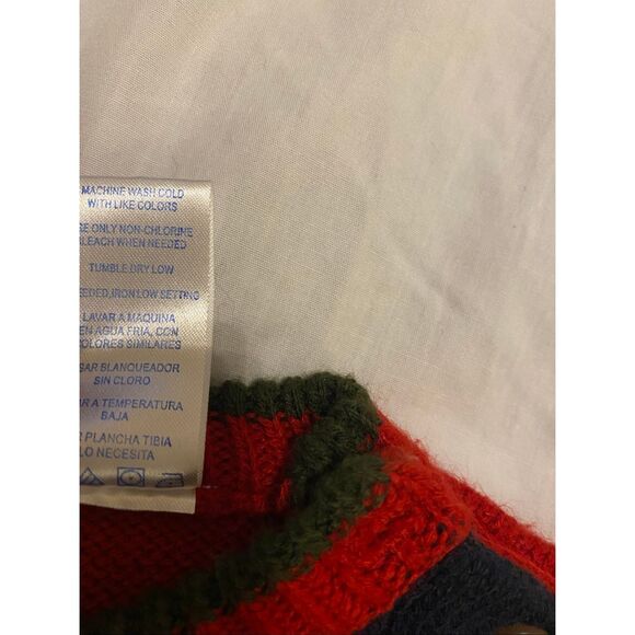 Baby Togs Reindeer Holiday Sweater Red Green Blue Knit Christmas Infant 6 9 Mo - Picture 6 of 10